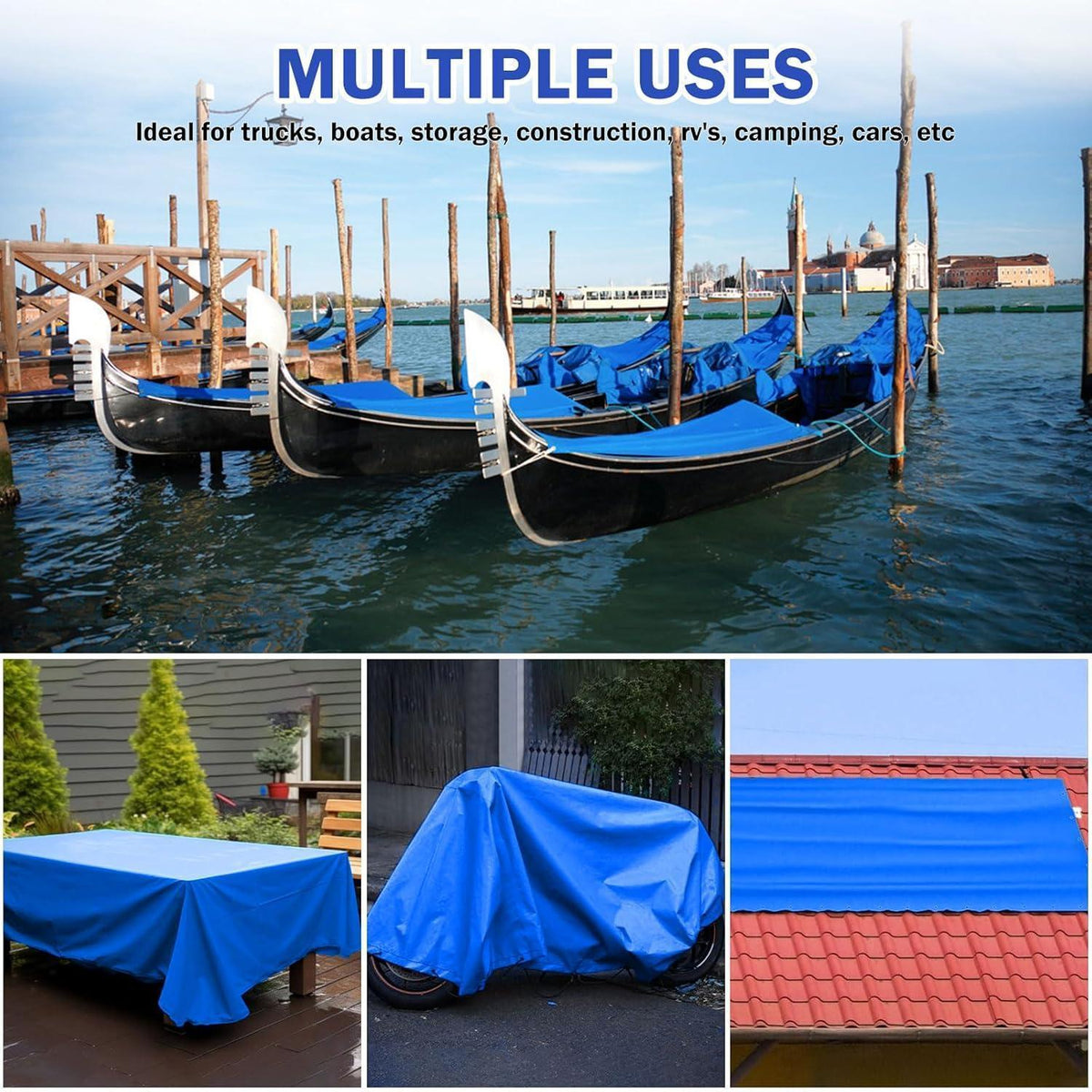 Wasserdichte Abdeckplane 3x4m – 440g/m² PVC Schutzplane Blau