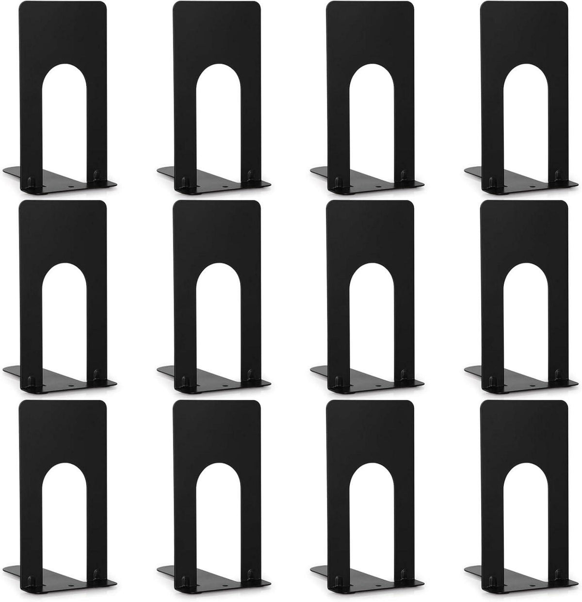 Buchstützen Metall Hochwertiges Bücher Halterung Regal Schwarz 6 Paar
