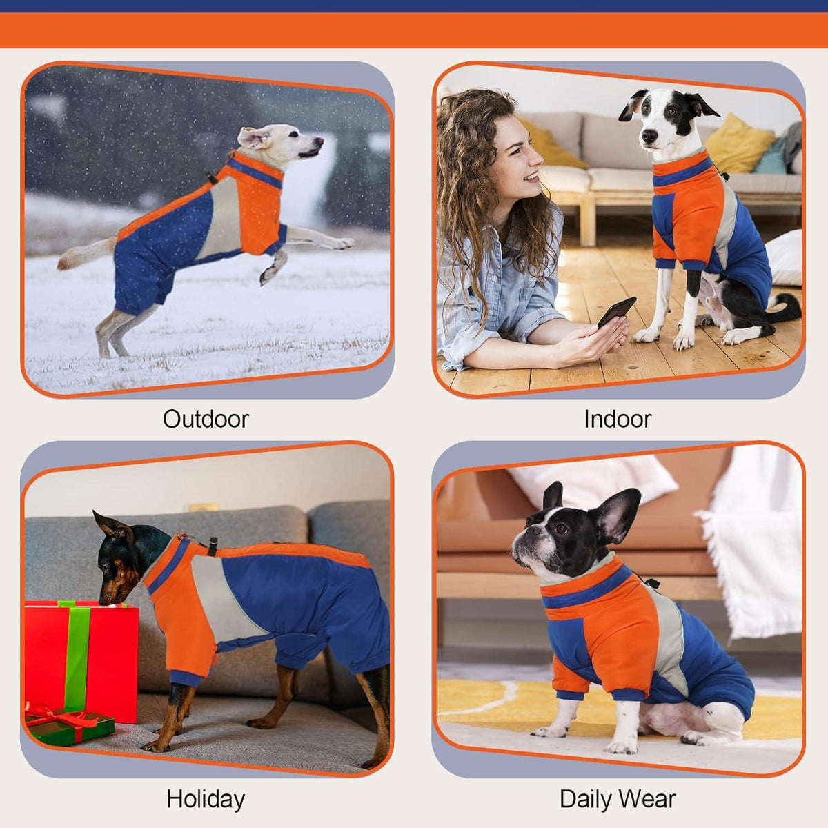 Kuoser Wasserdichter Hundemantel Winter Blau XS Kleine Hunde