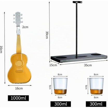 Luxuriöses Whisky-Dekanter Set mit Gitarren-Design 1000ml