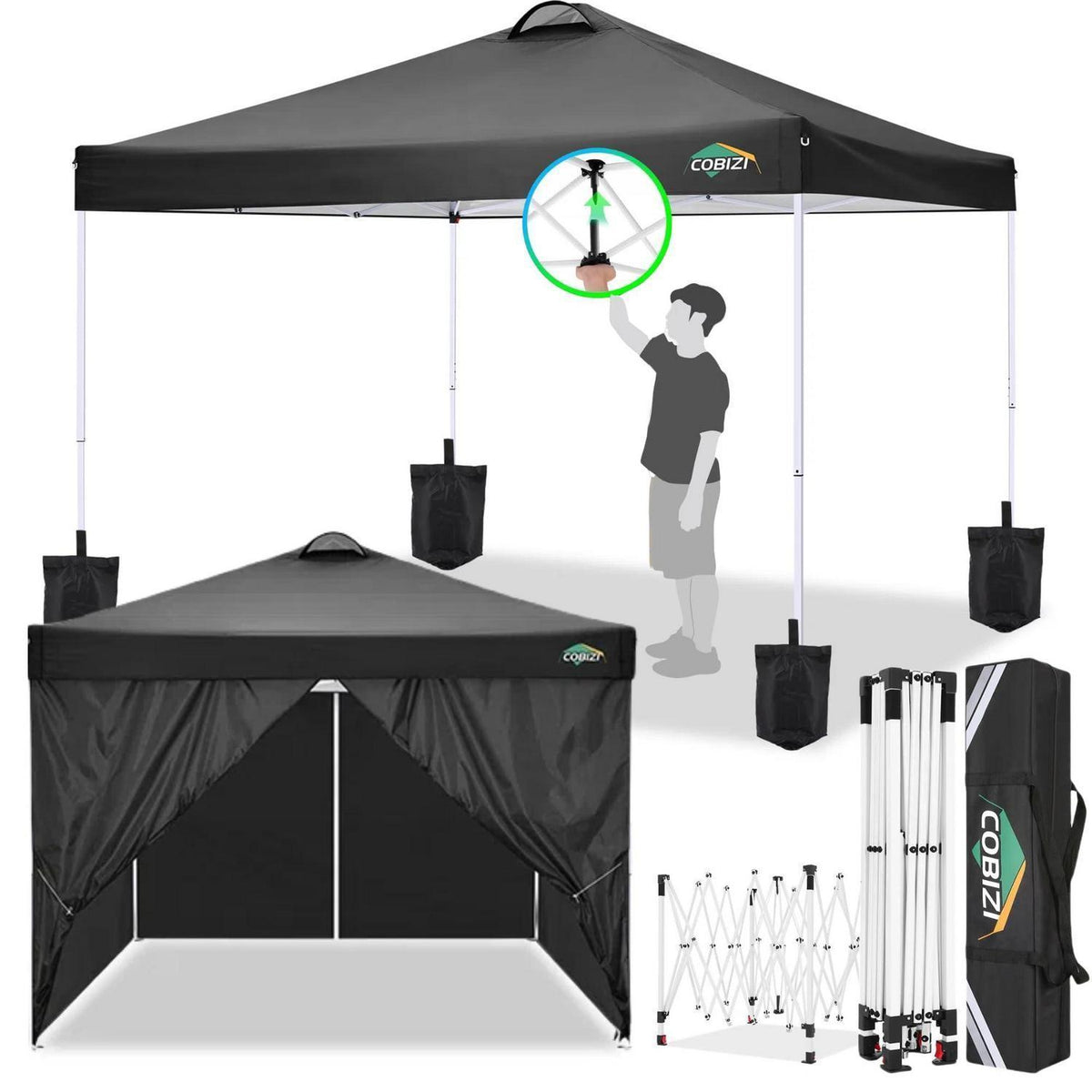 Faltpavillon 3x3 wasserdicht – Stabil & Winterfest mit Seitenteilen