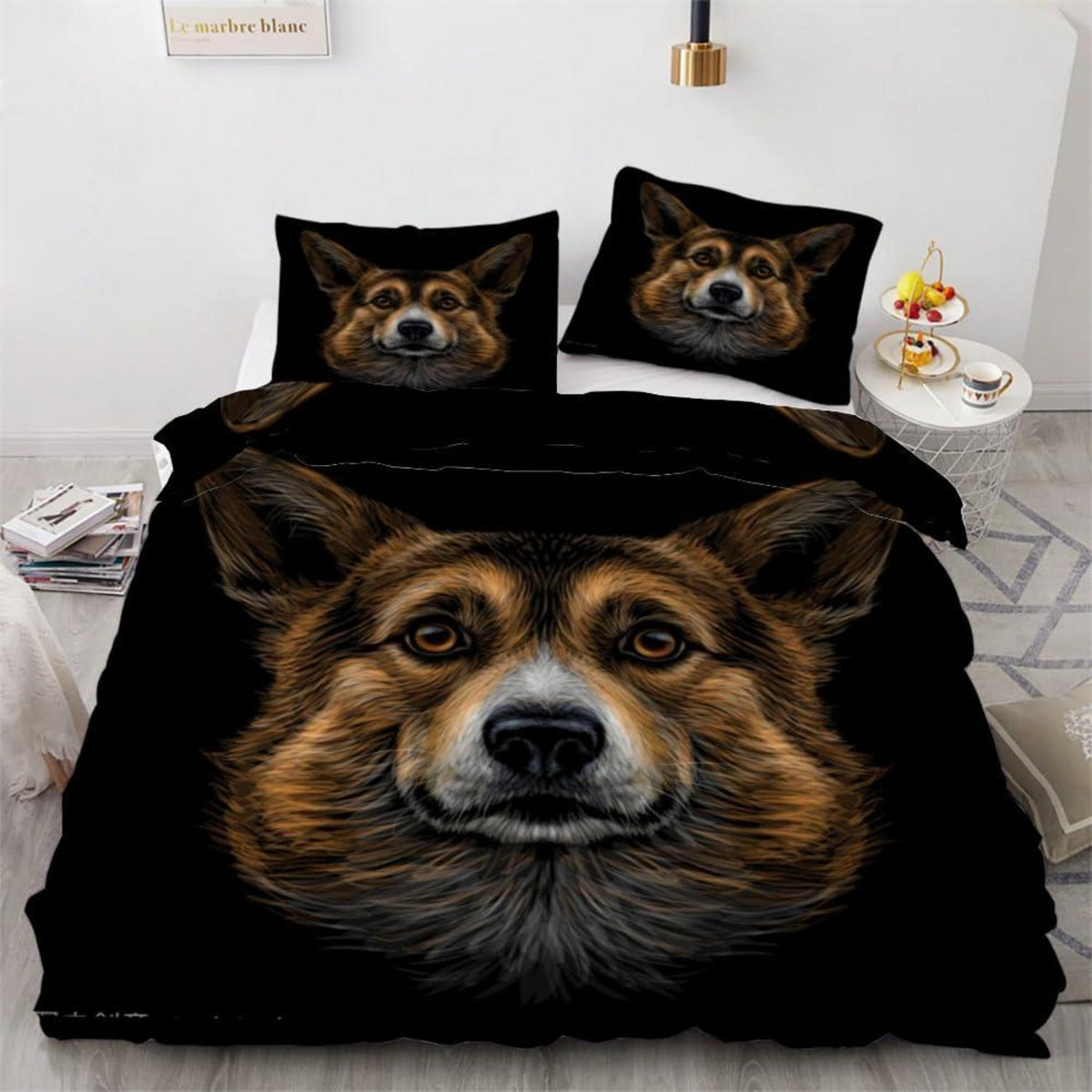 Corgi Bettwäsche Set 220x240 cm - 3-teilig, Mikrofaser