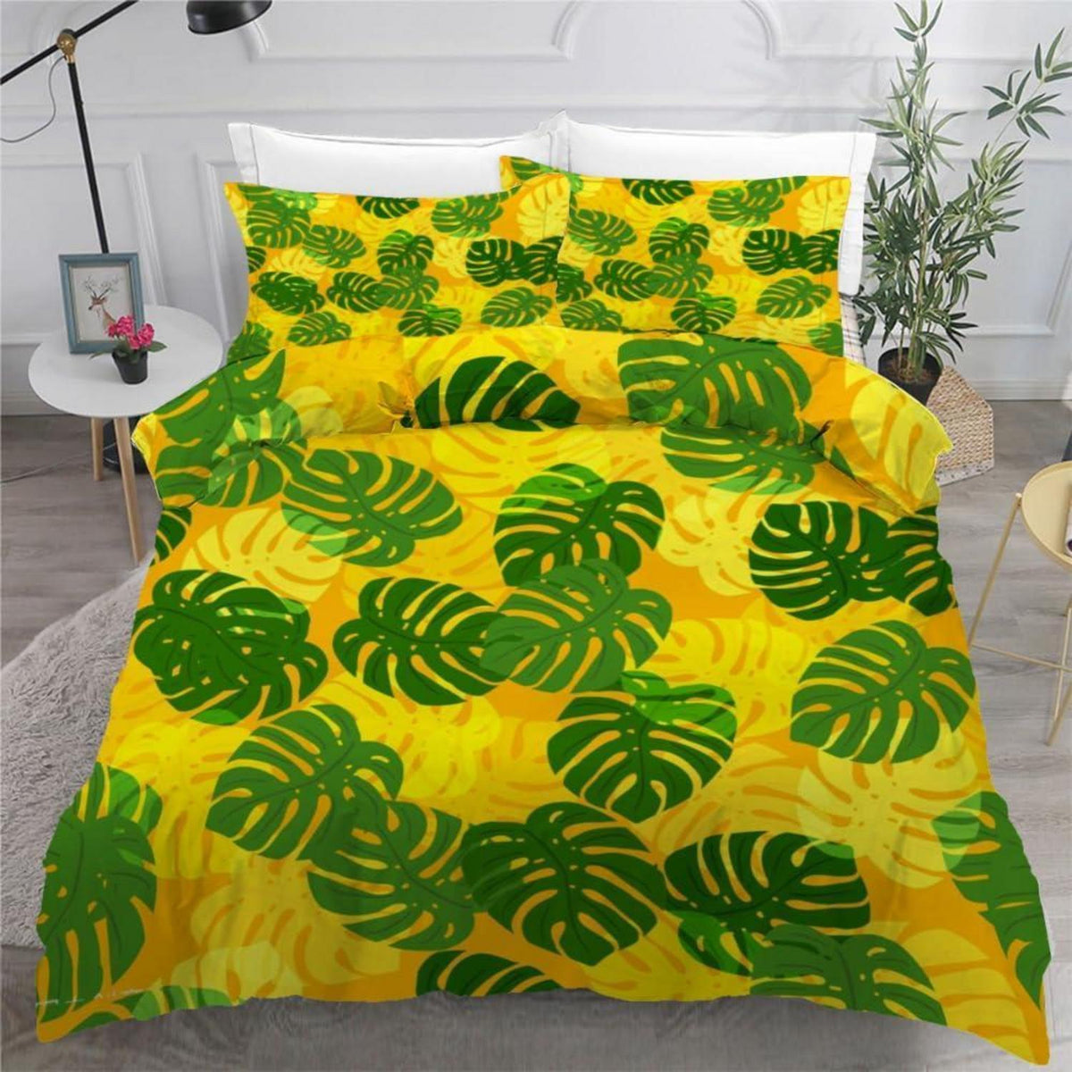 Palmblatt Bettwäsche Set 135x200 cm - 4-teilig Mikrofaser