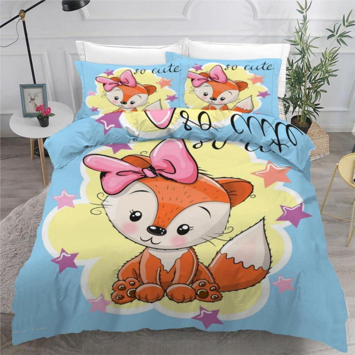 Sternfuchs 3teilig Bettwäsche-Set 220x240 cm Mikrofaser