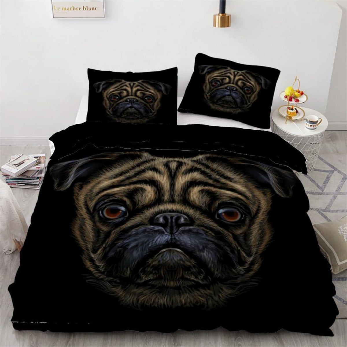 Mops Kinderbettwäsche Set 135x200 cm 4-teilig Mikrofaser