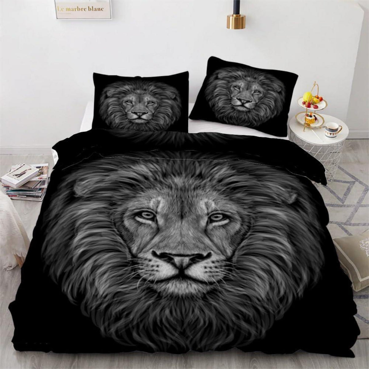 Löwen Bettwäsche-Set 220x240 cm 3-teilig Mikrofaser