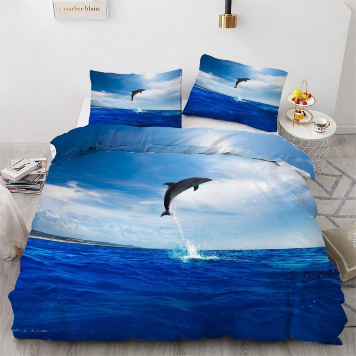 Delfin 3D Kinderbettwäsche-Set 135x200 cm, 4-teilig