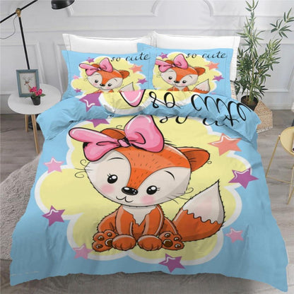 Sternfuchs Kinderbettwäsche 135x200 cm 4tlg. Mikrofaser 3D Motiv