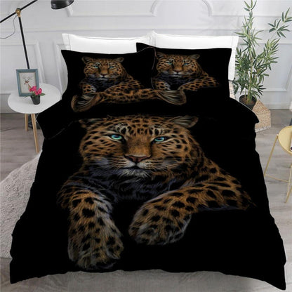 Leopard Kinderbettwäsche 135x200 cm 4tlg. Mikrofaser 3D Motiv