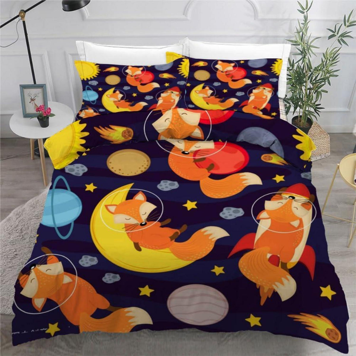 Sternfuchs Kinderbettwäsche 135x200 cm 4tlg. Mikrofaser 3D Motiv