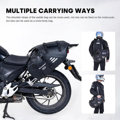 Wasserdichte Motorrad Satteltaschen 50L (25L*2) Schwarz