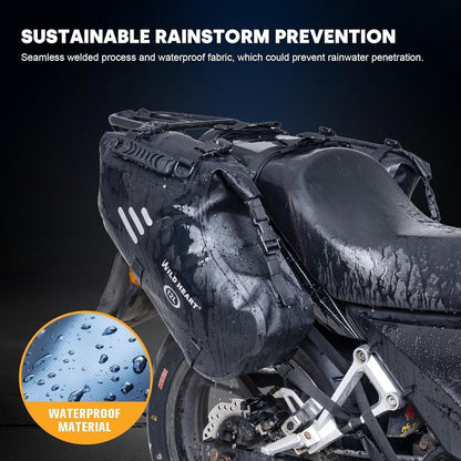 Wasserdichte Motorrad Satteltaschen 24L (Grau) – Seitentaschen