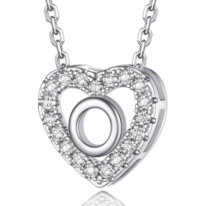Personalisierte Initialen Herz Kette Damen mit Moissanit