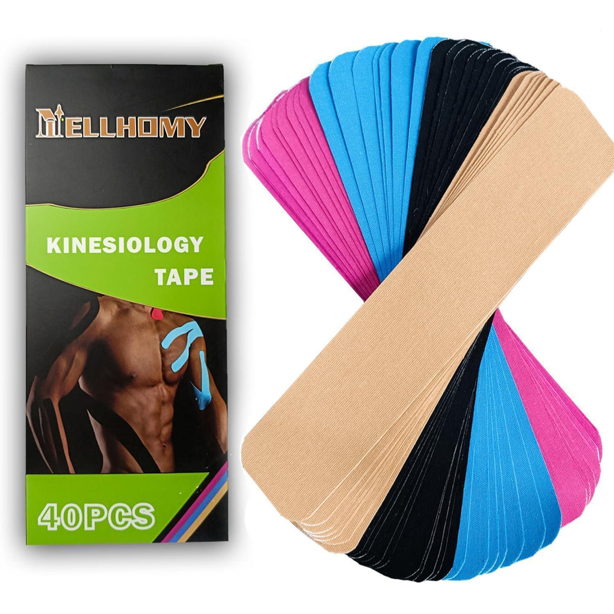 Kinesiologie Tape 40er Set | Sporttape für Muskeln & Gelenke