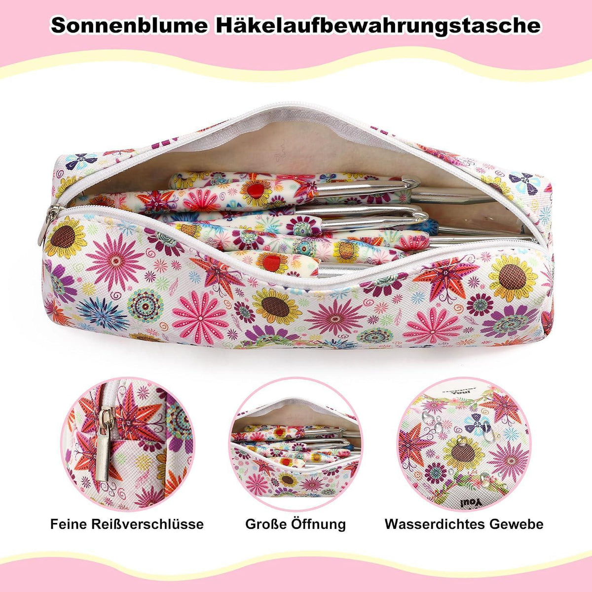 Häkelnadel Set 14 Größen – Ergonomisch & Lila Häkelset für Anfänger
