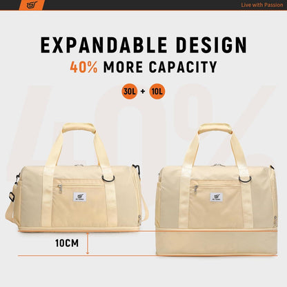 Sporttasche 40L mit Schuh- und Nassfach für Reisen & Gym
