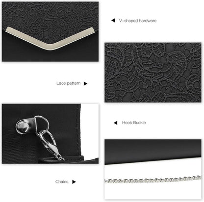 Elegante Miss Lulu Clutch Damen Abendtasche V-Förmige Hardware