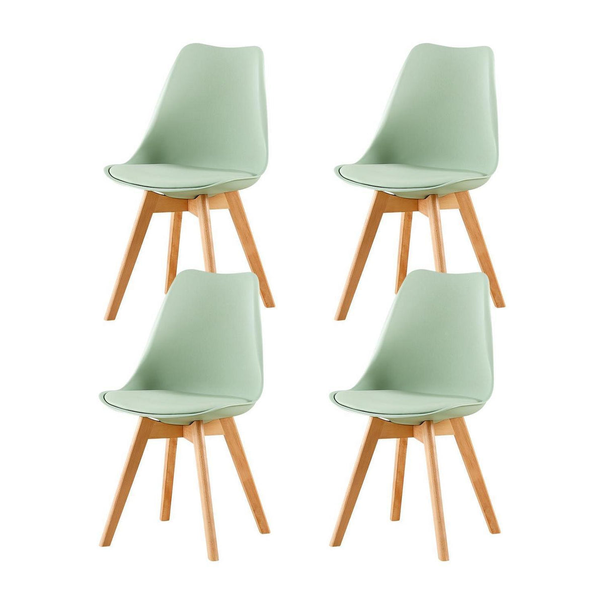 Skandinavische Esszimmerstühle Set 4 – Eiscreme Grün