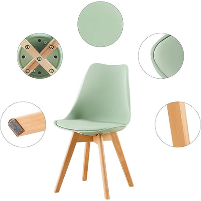 Esszimmerstuhl Set 6er – Skandinavisch, Eiscreme Grün