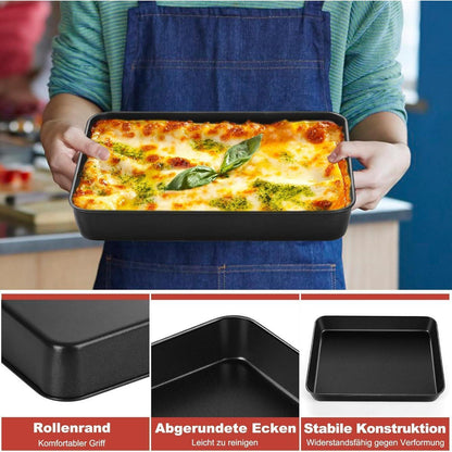 Antihaft Backblech 2er Set Edelstahl Tiefes Ofenblech 31,6 x 24,6 cm