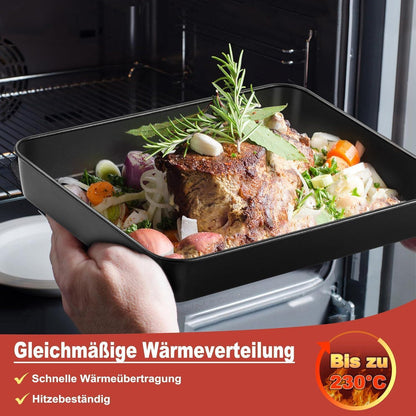 Antihaft Backblech 2er Set Edelstahl Tiefes Ofenblech 31,6 x 24,6 cm