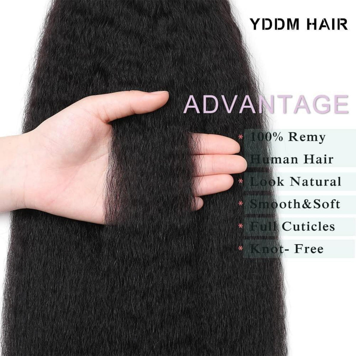 Echthaar Tape-in Haarverlängerung Kinky Straight 18 Zoll