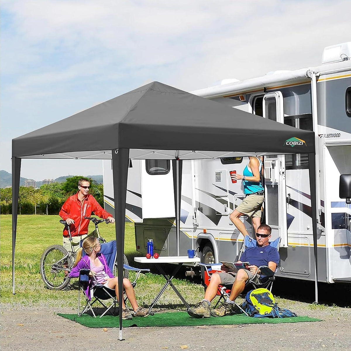 3x3m Pavillon mit 4 Seitenwänden – Grau, Robust & Einfach Aufbau