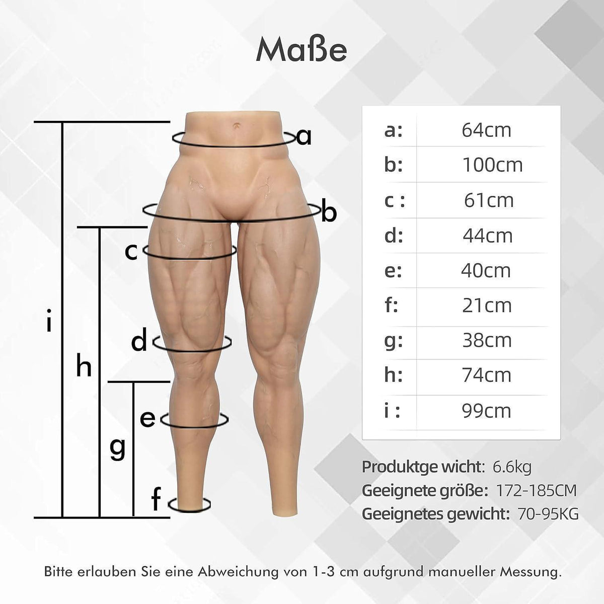 Silikon Muskelhose für Herren, realistisch, für Cosplay und Karneval