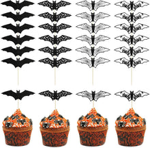 Halloween Cupcake Toppers Set Fledermaus Party Deko 24 Stück