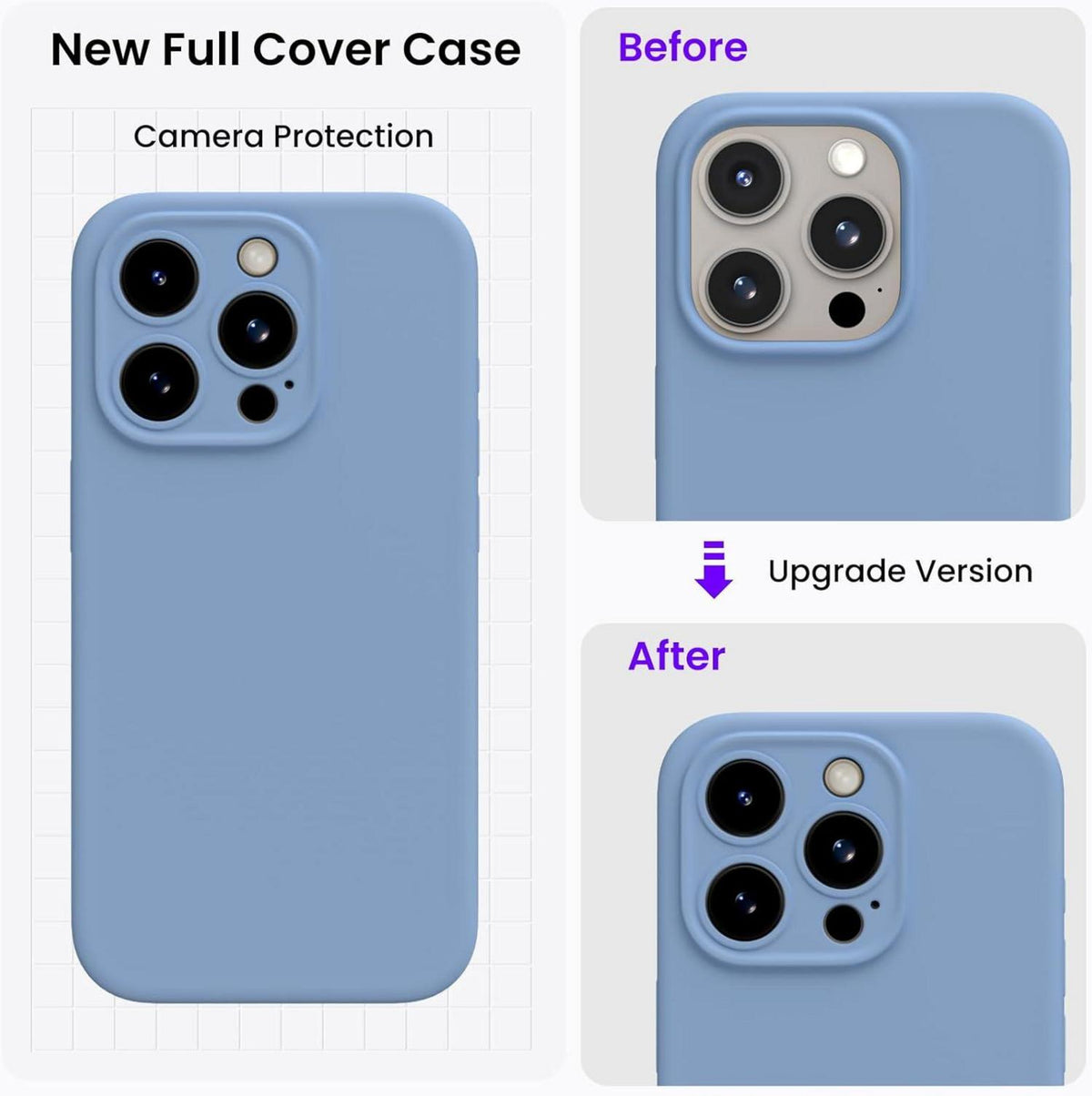 iPhone 15 Pro Hülle Schutzhülle Silikon Kameraschutz Mikrofaser 6.1 Zoll Blau