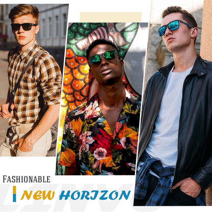 Polarisierte Sonnenbrille UV400 Schutz für Damen und Herren, glänzend schwarz