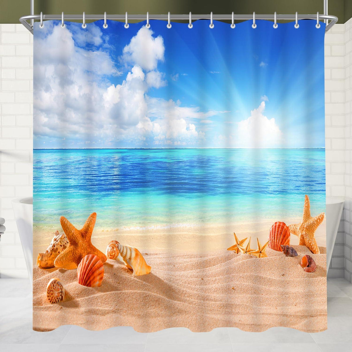 Badvorhang Sea Blue Antischimmel Polyester 240x180cm Waterproof