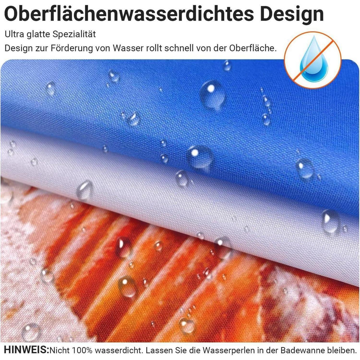 Duschvorhang Sea Blue 120x180cm beschwert wasserabweisend waschbar