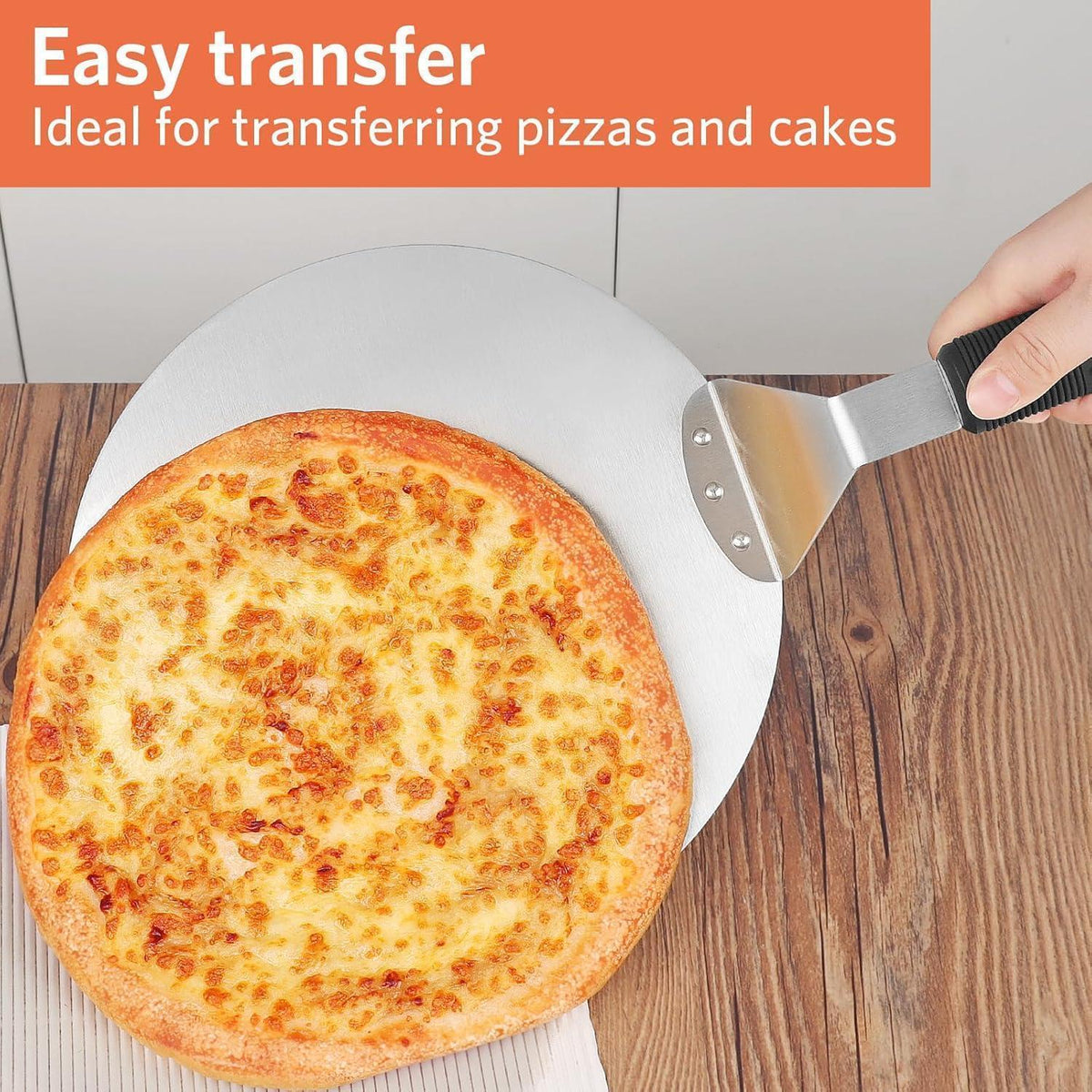 Edelstahl Pizzaschieber mit Kunststoffgriff – 10 Zoll