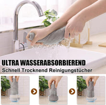 Mikrofasertücher 12er Pack 25x50cm Grau Waschbar Fusselfrei