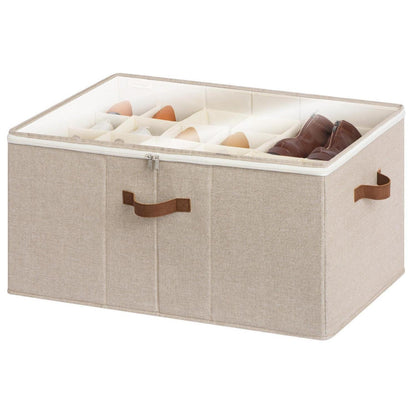 Faltbarer Schuh Organizer für 24 Paar – Braune Schuhbox