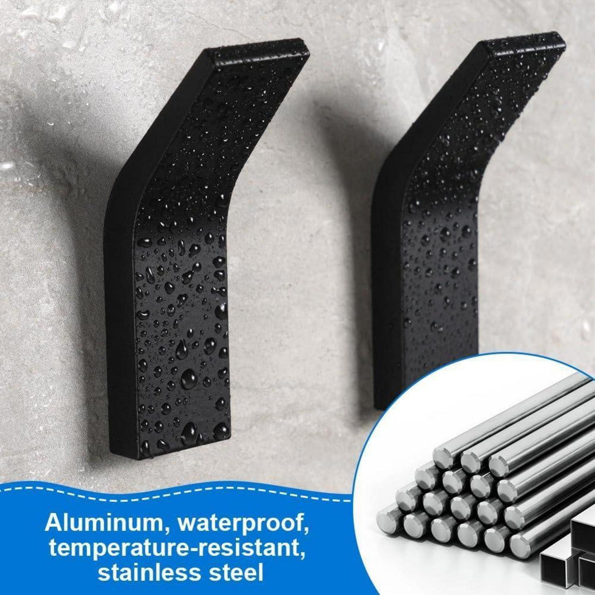 Kleiderhaken Schwarz Matt 6er Set Ohne Bohren Space Aluminium