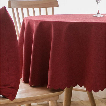 Runde Baumwoll-Leinen Tischdecke 280cm – Schmutzabweisend & Wasserfest