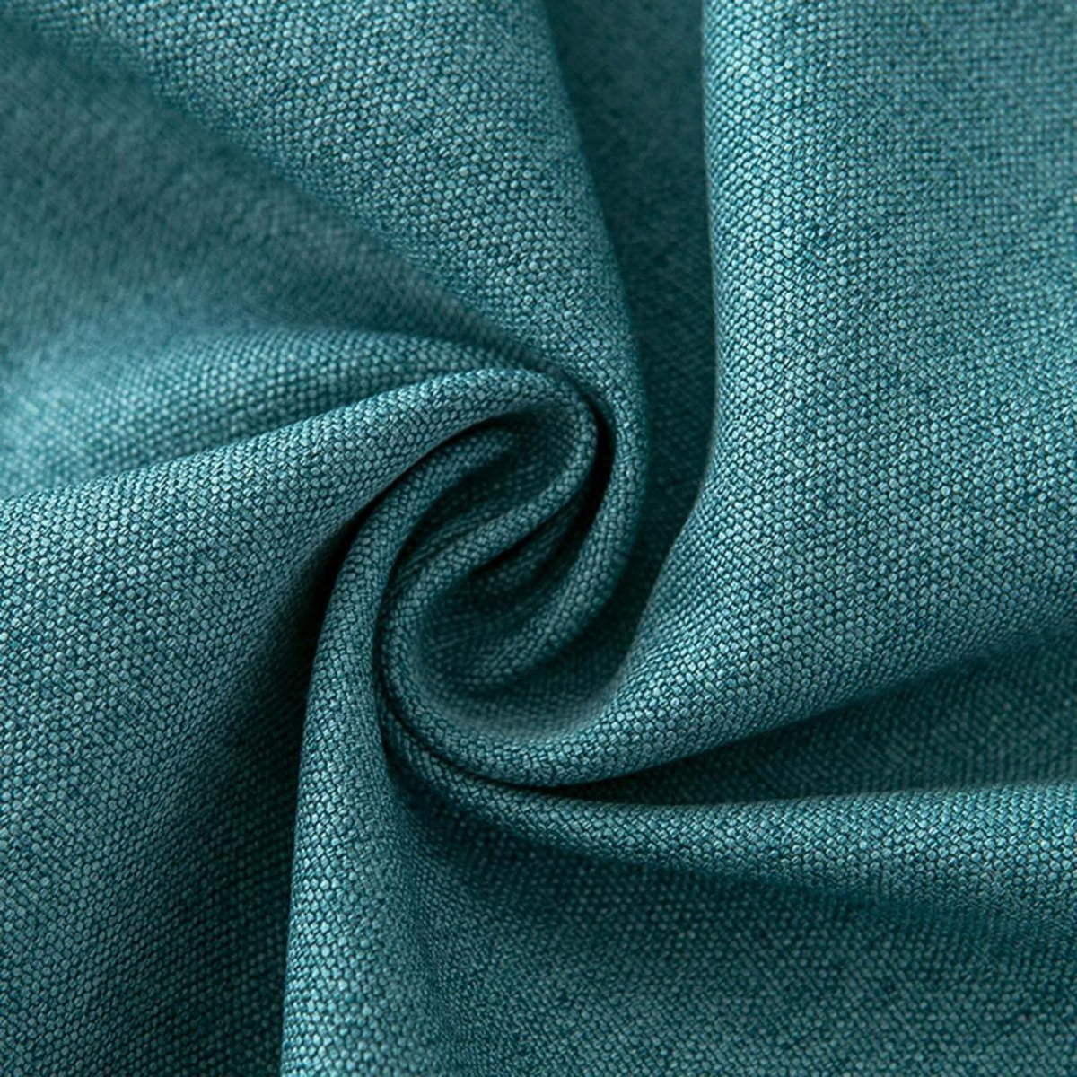 Runde Baumwoll-Leinen Tischdecke pfauenblau, 280 cm, schmutzabweisend