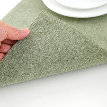 Platzset Stoff Grün 4er Set 48x33 cm Pflegeleicht & Strapazierfähig