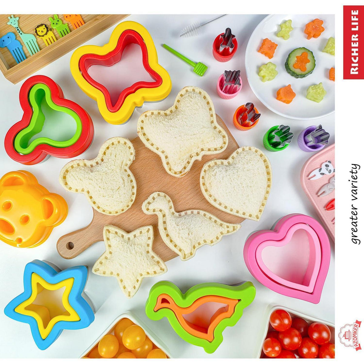 Sandwich Ausstecher Set 33tlg. Edelstahl mit Gemüseformen