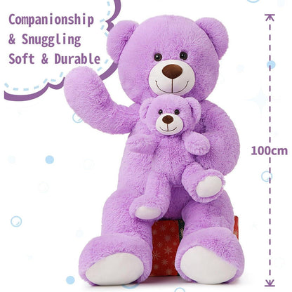 Großer Kuschelteddybär 100cm mit Babybär – Perfektes Geschenk