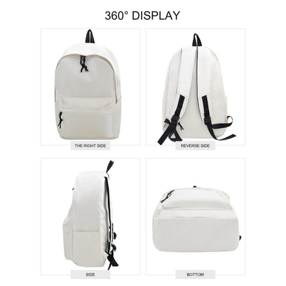 Canvas Rucksack Damen Herren 15.6 Zoll Laptop – Einfarbiger Tagesrucksack