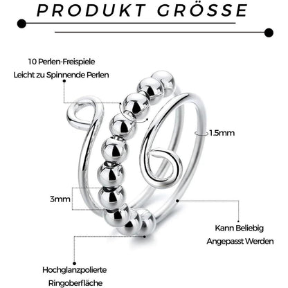 Verstellbarer Anti-Stress Ring Set für Damen – Angstabbau & Fidget
