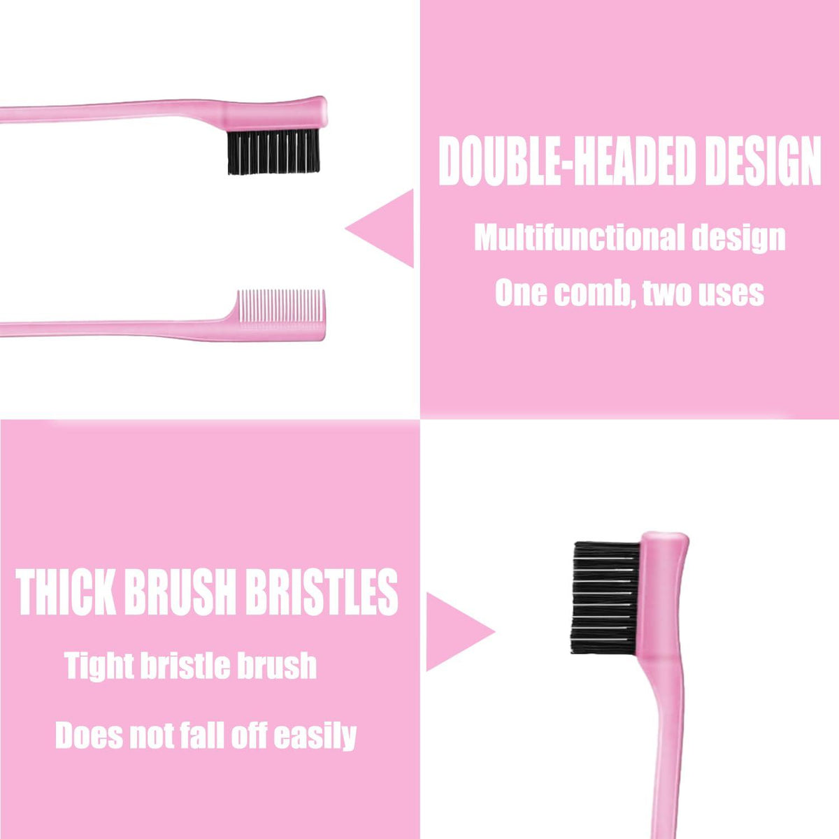 Haarkamm-Set Borsten Haarbürste Kanten Bürste Rattenschwanz Borsten Bürste Friseure Damen Rosa