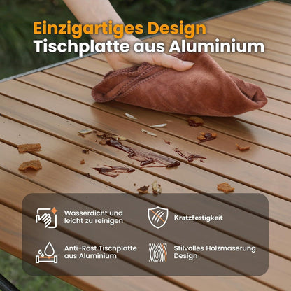 Klapptisch für 6 Personen, 118x70cm, Holzoptik, bis 100kg belastbar