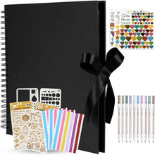 DIY Fotoalbum 31x31cm zum Selbstgestalten, Schwarz, 80 Seiten