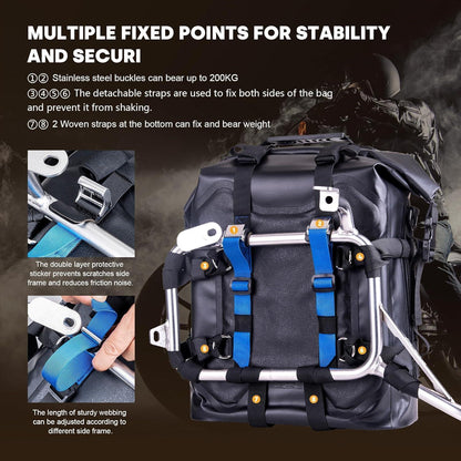 Wasserdichte Motorrad Seitentasche 20L Edelstahl Federung