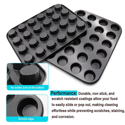 Muffin-Backform Set | 2 Antihaft-Formen (24 Tassen)