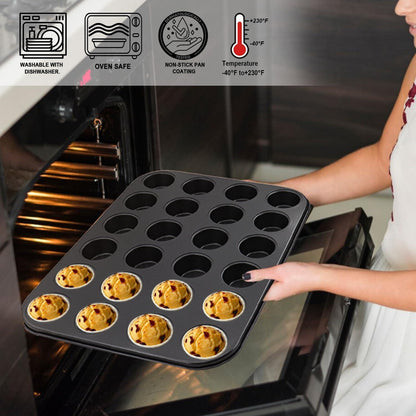 Muffin-Backform Set | 2 Antihaft-Formen (24 Tassen)